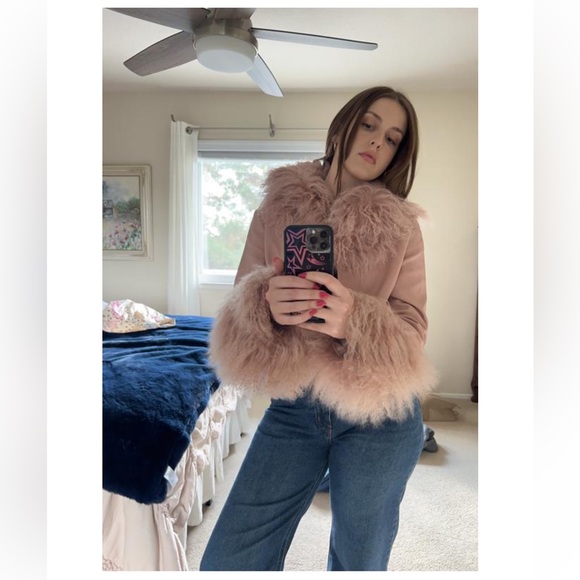 FREE PEOPLE NWT CHAROLETTE SIMONE CROPPED PENNY FAUX LEATHER JACKET 🦋 - Picture 15 of 16